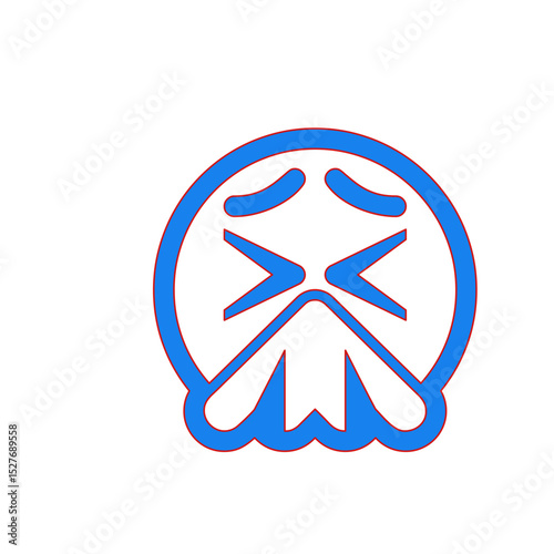 Disgusted Emoji Icon: A Simple  Bold Graphic Representing Nausea