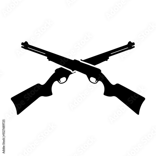 Hunting gun black logo silhouette vector