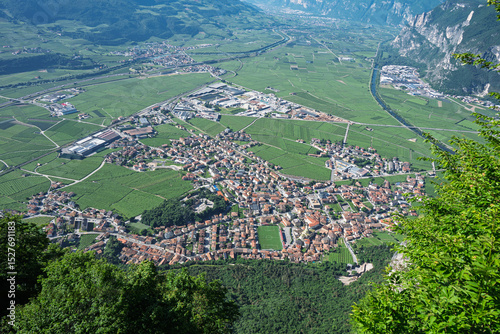 Mezzocorona village in The Etschtal valley, Trentino, Italy.