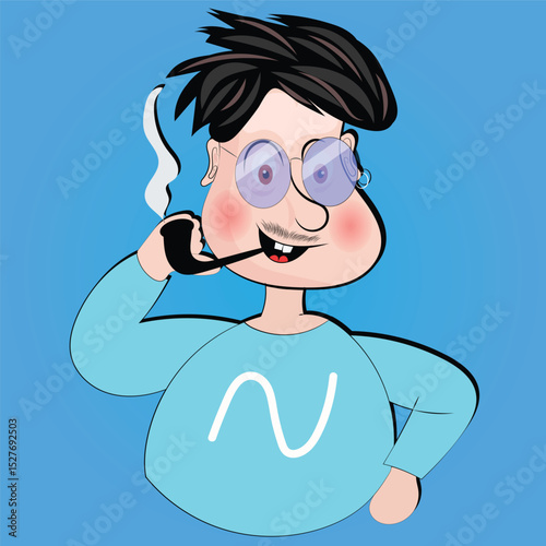character smoking looking cool vector design clean and unique latest illustration
