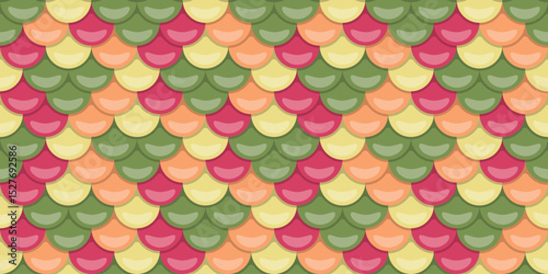 Vibrant pastel fish scale pattern.  Perfect for backgrounds, textiles, or playful designs.  This seamless design evokes summer, nature, and a whimsical, dreamy aesthetic.