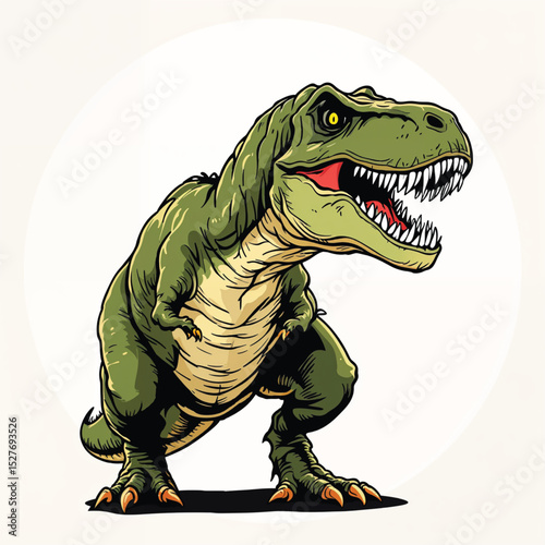 tyrannosaurus rex dinosaur vector illustration isolated