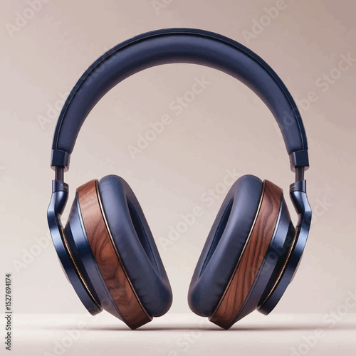 Headphones on White Background, Vector Design