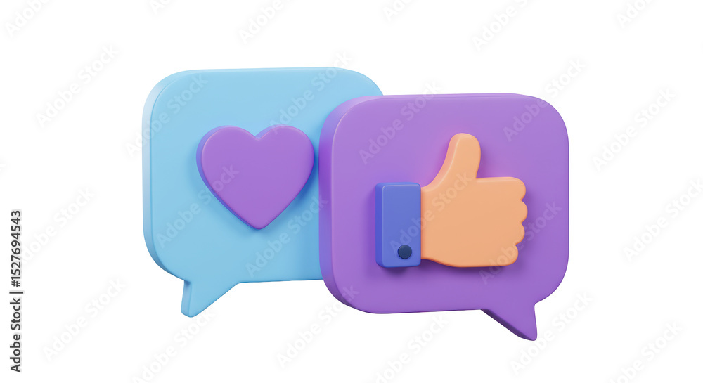 Isolated Love and Like Chat Bubbles Isolated Love and Like Chat Bubbles