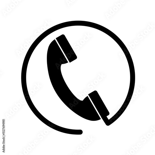 telephone handset - flat vector icon