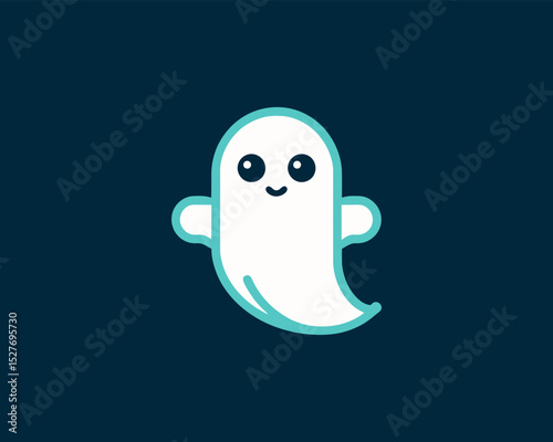 Minimal halloween ghost logo icon design