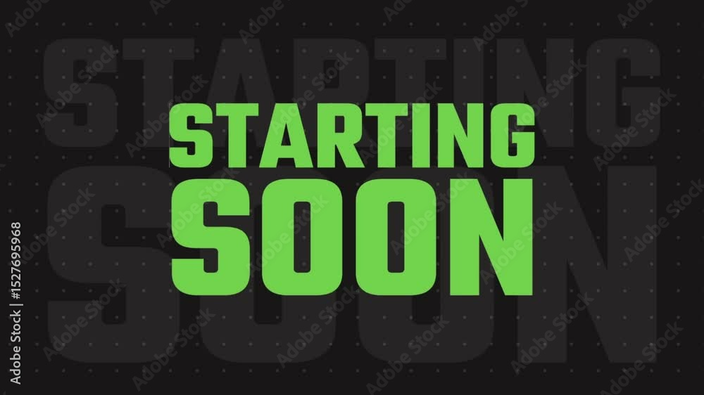 Animated intro kinetic moving text twitch youtube kick streaming stream starting live soon