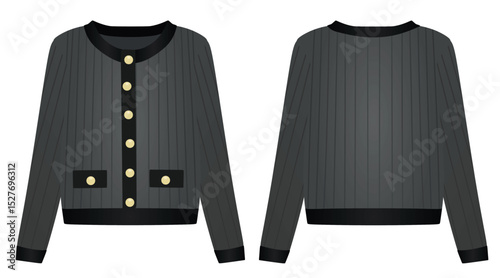 Two colors cardigan. vector illustration	