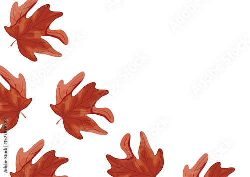 poster with maple leaf in red colors with bent corner without background, for Canada Day or autumn design