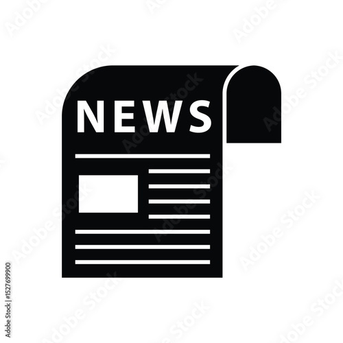 Black News Curved Striped Icon
