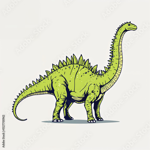 Brontosaurus dinosaur vector illustration isolated