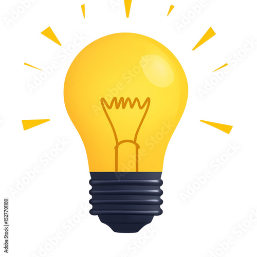  light bulb icons in yellow color on a transparent background, vector illustration design concept idea for business and creative ideas.