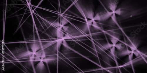 Black and Pink abstract shape background presentation design. A visually striking plexus of magenta and violet lines and nodes that twist and turn on a jet-black background 