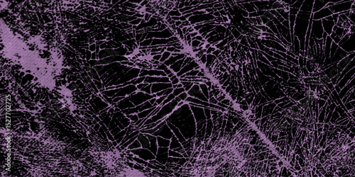 Cobweb against black background, toned in gradient pink color. dark black background with pink marble texture for floor and wall tile and image for wallpaper. Black marble texture for background