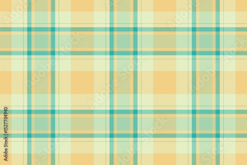 Subtle pastel plaid pattern in soft peach, mint, and cream.  Ideal for textile design, website backgrounds, or crafting projects.  Evokes feelings of serenity and gentle warmth.
