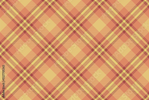 Elegant diagonal plaid pattern in soft peach and gold hues.  Perfect for autumnal designs, textiles, or website backgrounds.  This subtle yet stylish texture evokes warmth and sophistication.