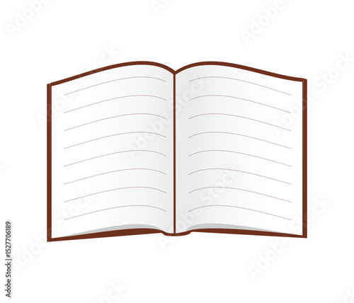 Flat design icon of an open book