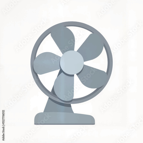 Stylish portable handheld fan design on white background, summer cooling