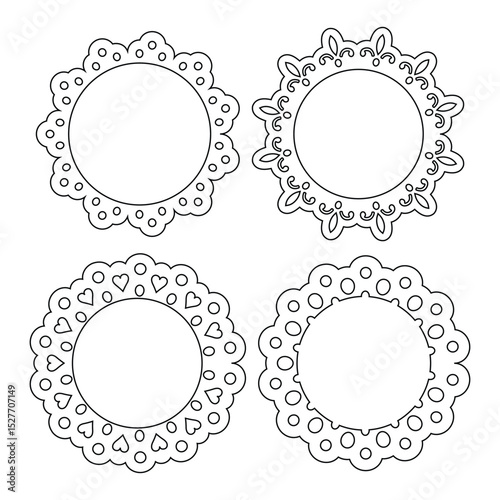 Thin outline round borders for artistic design