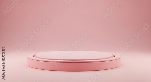 Elegant Minimalist Pink Round Podium Display Stand Perfect for Product Showcase and Presentation