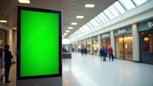 Green Screen Billboard in a Shopping Mall