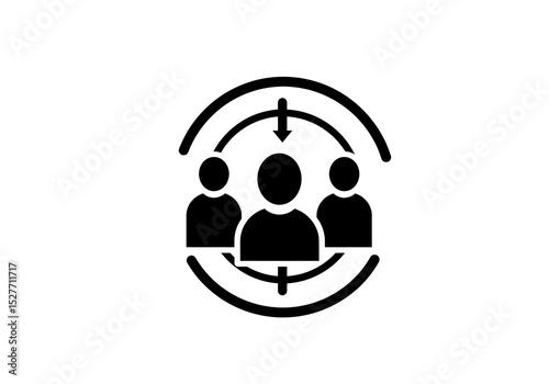 Isolated Targeted Audience Black and White Icon
