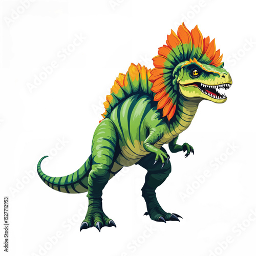 Dilophosaurus dinosaur vector illustration isolated