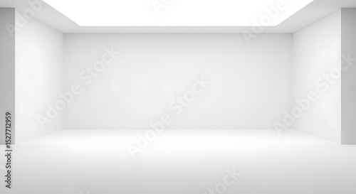Empty White Room Minimalist Interior Design Concept, Clean Space, Modern Architecture, Simple Background