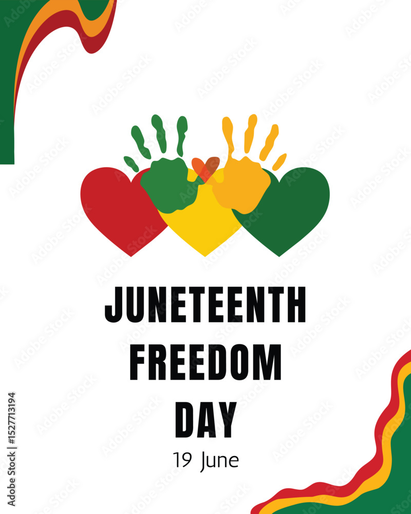 Obraz premium Independence Day Juneteenth. Emancipation or Freedom Day. A celebration of American history. Vector illustration