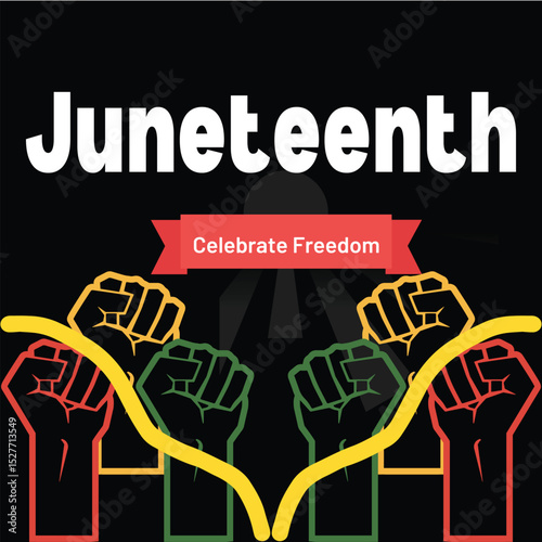 Independence Day Juneteenth. Emancipation or Freedom Day. A celebration of American history. Vector illustration
