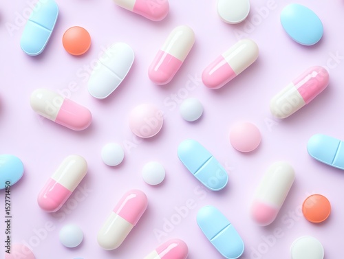 Abstract White and Pastel Pill Shapes on a Clean Background