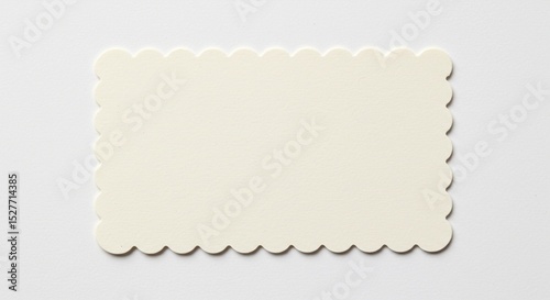 Scalloped paper tag isolated on white background  