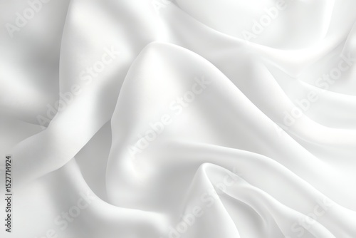 Abstract White Fabric Folds Minimal Light Background