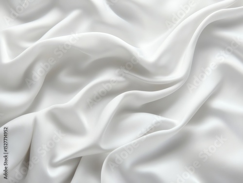 Abstract White Fabric Folds Minimal Light Background