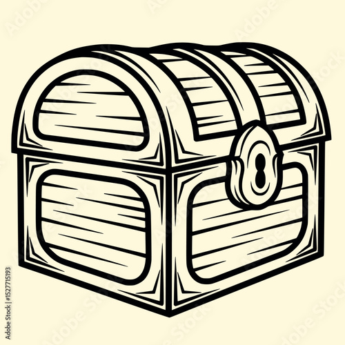 Quest Reward Chest Pictogram - Monochrome Vector