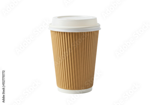 Wallpaper Mural Isolated Classic Brown Ripple Paper Coffee Cup with White Lid Torontodigital.ca
