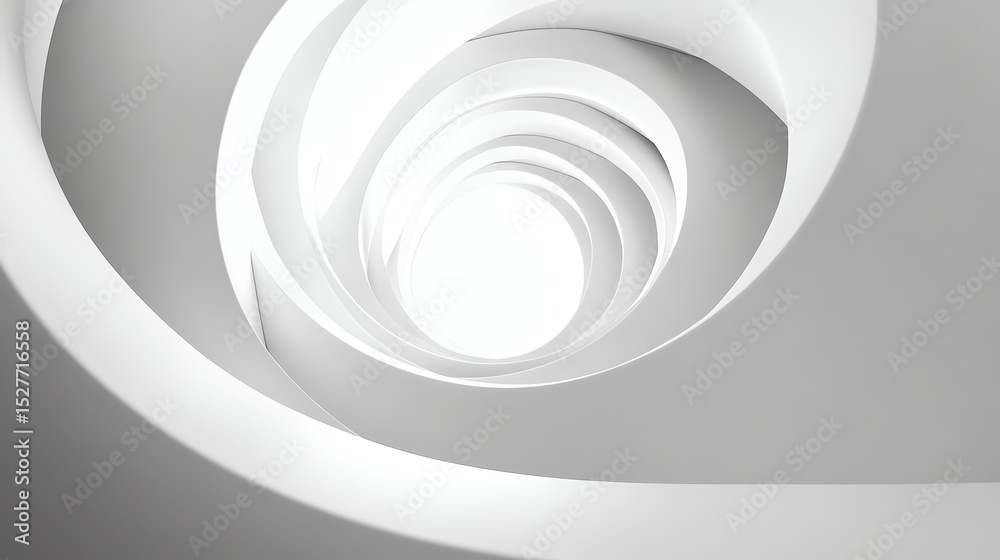 Obraz premium Abstract White Spiral Structure with Shallow Depth and Subtle Lighting