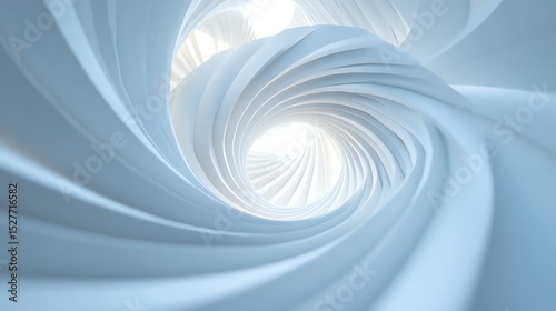 Abstract White Spiral Structure with Shallow Depth and Subtle Lighting