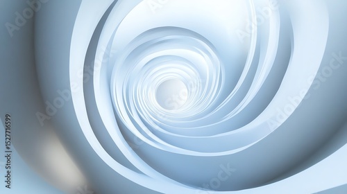 Abstract White Spiral Structure with Shallow Depth and Subtle Lighting