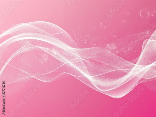 Abstract White Wave on Pink Background