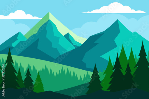 Majestic Mountain Landscape Serene Peaks and Verdant Forests