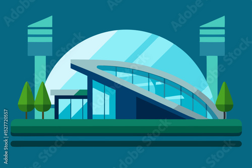 Futuristic Airport Terminal Design Modern Architecture and Travel Hub Concept