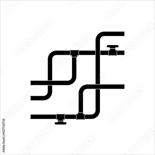 Pipe Icon, Plumbing Work, Gas,, Air, Water, Oil, Liquid Pipeline
