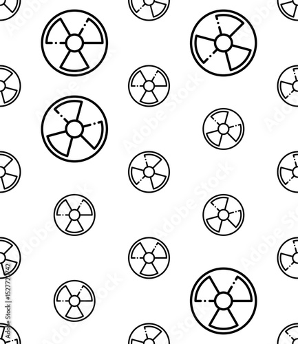 Radiation Icon Seamless Pattern, Transmission, Emission Of Energy In The Form Of Waves Or Particles