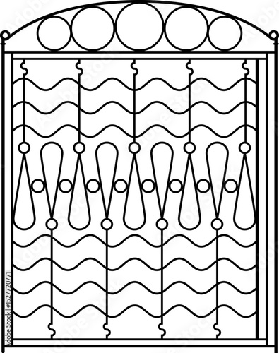 Wrought Iron Gate, Ornamental Design