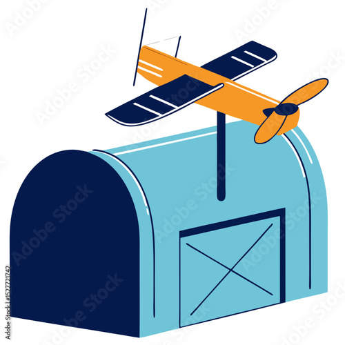 Air mail box icon for international logistics concept