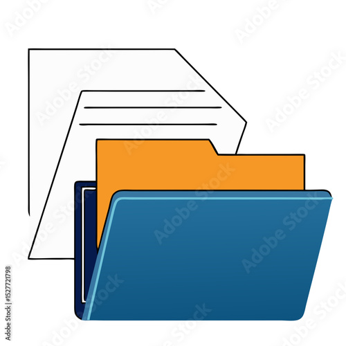 Document container and folder icon for international logistics concept