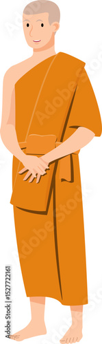 monk cartoon Asian character modern style avatar