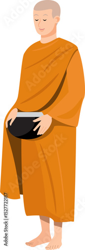 monk cartoon Asian character modern style avatar