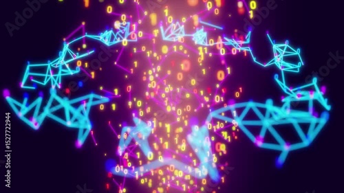 looped animation. quantum generation of binary systems